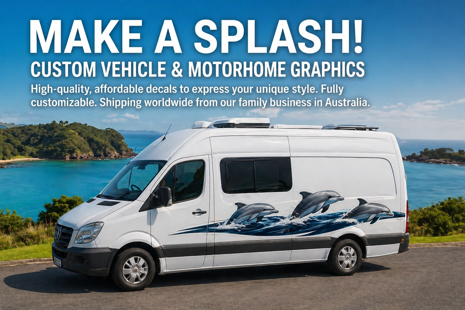 DOLPHIN STRIPES MOTORHOME DECAL | BOAT CARAVAN CAMPERVAN VINYL GRAPHIC AUSTRALIA