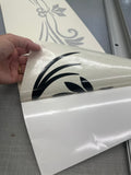 Black Vinyl Pinstripe Scroll Decal Set for Truck & Horse Float – 925mm vehicle