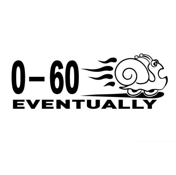 0-60 CAR STICKER TURBO SNAIL VINYL DECAL