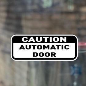 2 x Automatic door warning sticker decals