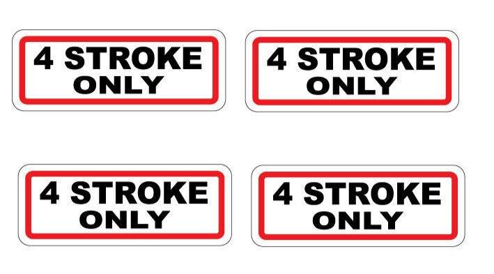 4 Stroke Only Fuel Stickers, Pack of 24 Gloss Vinyl Fuel Warning Decals 65mm x 25mm