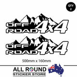 4x4 Off Road Mountain Decal Sticker Pair Ute 4WD Truck Side Graphics 500mm