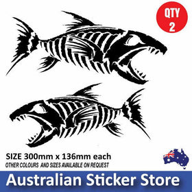 Angry Skeleton Fish sticker decal