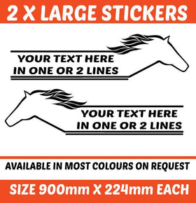 qty 2 x Large Custom horse stripe sticker decal  for horsefloat trailer popular