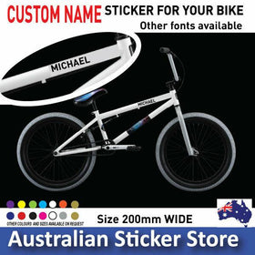 Custom printed bike name stickers