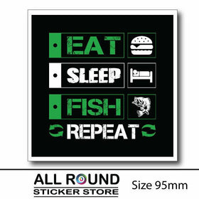 EAT SLEEP FISH funny fishing sticker decal for Car, UTE , 4X4, BOAT,  RV Motorho