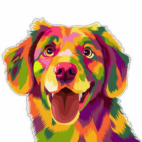 Colourful Dog sticker-dog-decal,-car-,-window,-laptop,-i-love-dogs-labrador