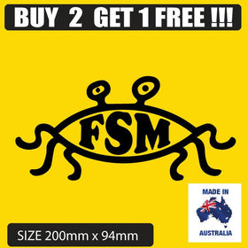 Flying Spaghetti Monster FSM in Black  atheist  Car Sticker Decal  popular