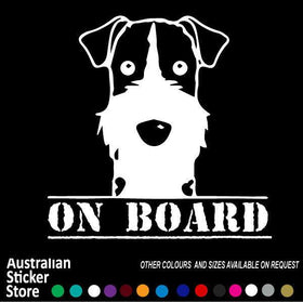 Fox Terrier -on-board-car-sticker-decal, window sticker, dog on board