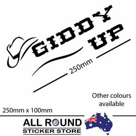Funny 4x4 Giddy up cowboy cowgirl sticker decal for vehicle