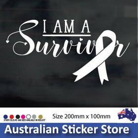 I AM A SURVIVOR car sticker decal cancer awareness sticker