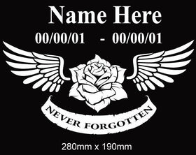 RIP in memory of remembrance sticker decal Custom name and date