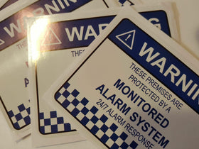 6 x Alarm System Monitored Warning Security Stickers Waterproof Security Sign Wi