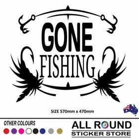 GONE-FISHING--funny-fishing-car-sticker-popular-boating-motorhome decal-4x4-stic