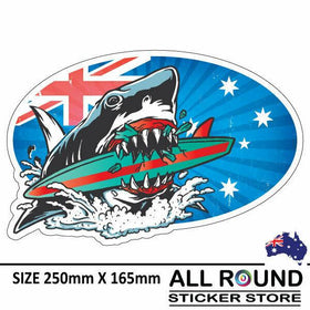 Australia-Map-sticker-with-Shark and flag- for Motorhome, boat, truck, ca