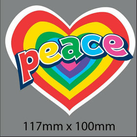 Hippie sticker love heart  peace Sticker for car, laptop, fridge ,skateboard