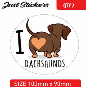 Love Dachshund sticker car sticker , bumper sticker , skate , bike, laptop,