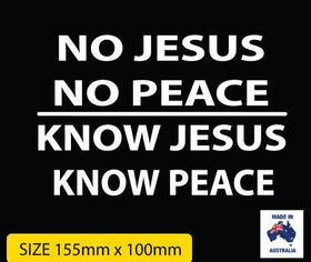 KNOW JESUS  KNOW PEACE FUNNY  BUMPER STICKER - Christian
