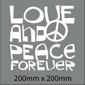 Love and Peace computer cut sticker, caravan, car window, car sticker, bus, RV