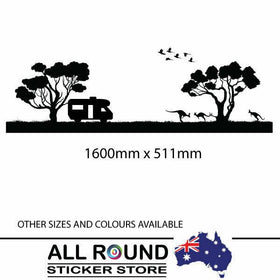 Large Australian sticker with RV Motorhome, 4x4, horse float trailer ,car decal