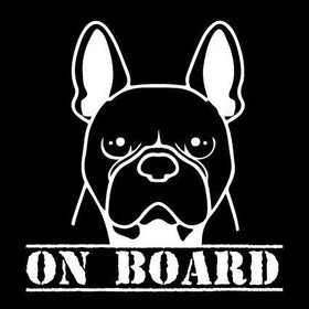 FRENCH BULLDOG ON BOARD  Dog sticker decal in white popular