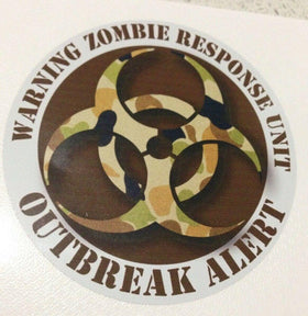 Zombie Sticker Warning Outbreak Alert Sticker hazard horror car truck 4x4