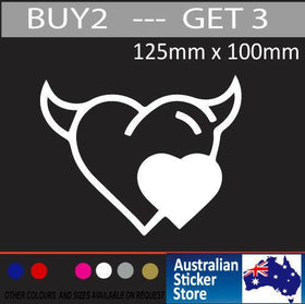 Love heart with devil horns sticker decal popular car sticker CAR JDM