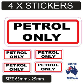 4 x Small Petrol Only  Stickers popular fuel stickers unleaded