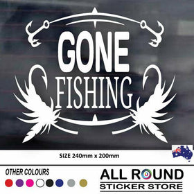 GONE FISHING -funny-fishing-car-sticker-popular-boating-camping-4x4--decal