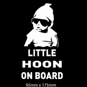 Little Hoon on Board funny baby on board sticker hangover baby car decal