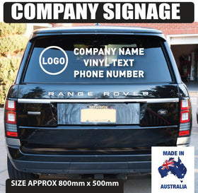 Company Signage Rear Window Vehicle STICKERS DECAL
