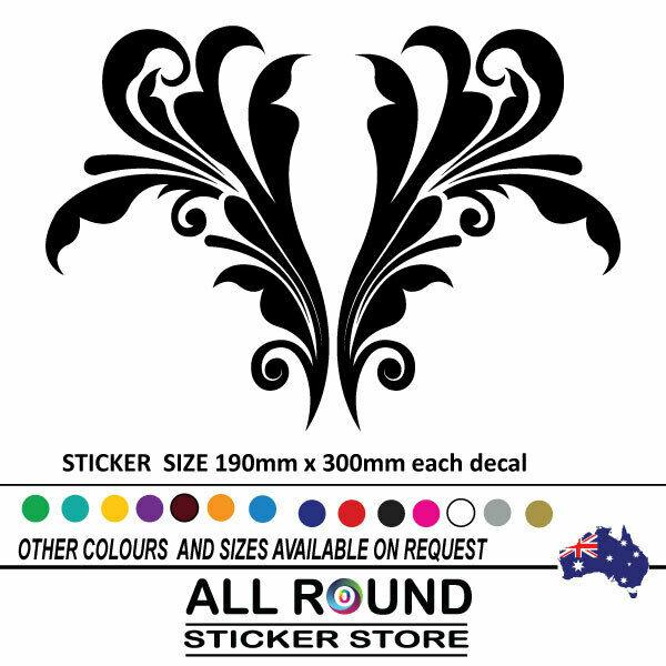 PINSTRIPE SCROLL DECAL STICKER FOR TRUCK DOOR HORSE FLOAT CARAVAN CAMP ...