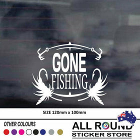 GONE FISHING -funny-fishing-car-sticker-popular-boating-camping-4x4--decal