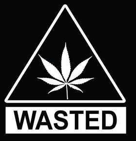 Wasted Weed leaf Marijuana Decal Surf Skate Sticker Decal