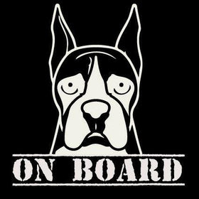 Boxer Dog   on board car sticker decal