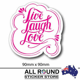 LIVE-LAUGH-LOVE--GIRLY-CAR-STICKER-POPULAR-EBAY-bumper sticker