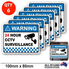 6-x-CCTV-Warning-Security-Stickers-Waterproof-Security-Sign-Window-glass