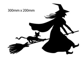 Witch on Broomstick sticker Decal