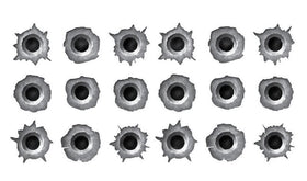 BULLET HOLE Car Stickers Rapid Fire Decal Gun Holes POPULAR set of 18