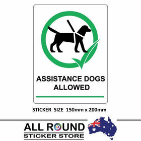 Assistance Guide  Dogs Allowed  sticker decal