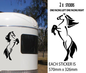 2 x Large standing Horse decal stickers for Horse Float , Horse Trailer, vehicle
