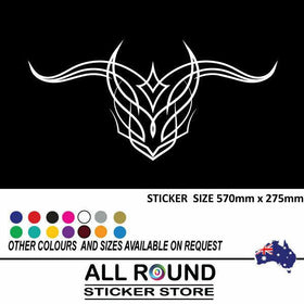 Abstract longhorn car sticker decal tatoo style Large 570mm wide Tattoo drag car