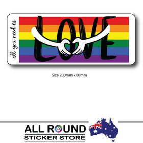 All you need is love Gay Pride decal sticker Vehicle laptop window