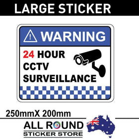 LARGE  Warning CCTV Security Surveillance Camera Sticker  250mm