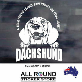 DACHSHUND sticker CUTE  popular Ebay Decal funny car warning sticker dog on boar
