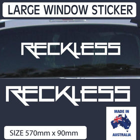 RECKLESS Windscreen Car Sticker 570mm x 90mm JDM decal