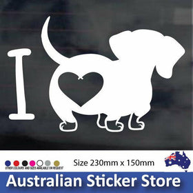 i love dachshunds dogs car sticker decal, cute car sticker window decal