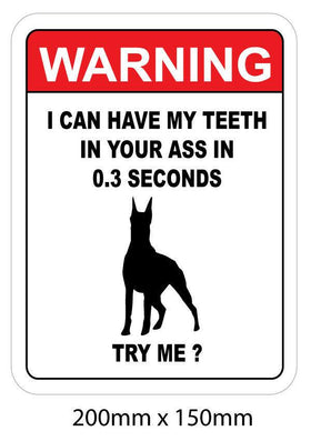 Doberman Warning dog sign sticker doberman popular Ebay Decal funny car