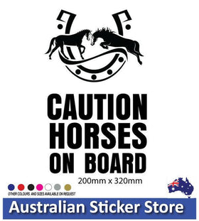 Caution Horses on Board Horse Float Decals for Horse Trailer truck stickers
