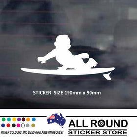 BABY ON BOARD SURFBOARD  -funny--car-sticker-popular-boating-4x4-sticker-decal w
